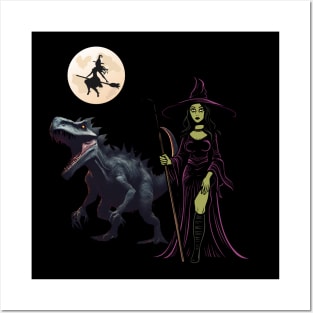 Dinasore Witch scary desgin for halloween  , halloween t shirt halloween hoodies Posters and Art